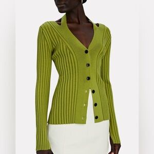 Proenza Schouler White Label Green Halter Cardigan Size XS Retail for $450